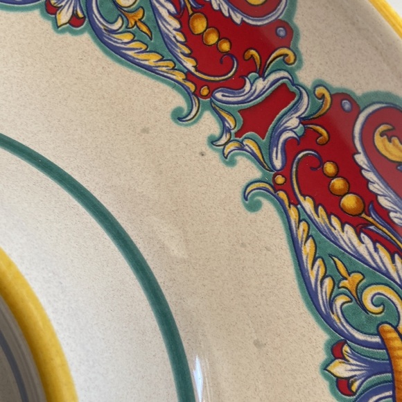 Vintage Deruta Italian Serving Bowl Ceramic Chip & Dip Set Round Home Kitchen - Picture 5 of 6